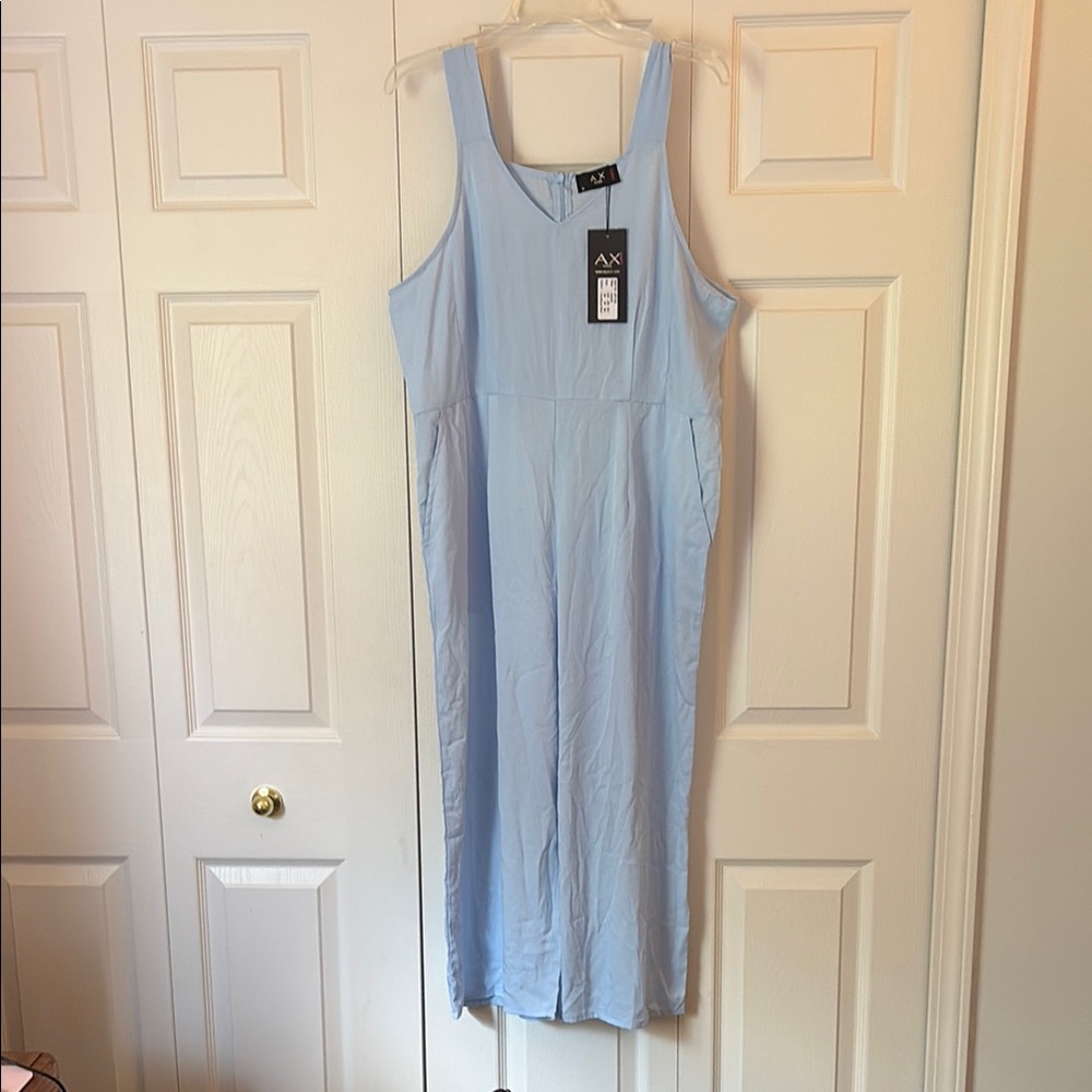 AX Paris Blue Sleeveless V-Neck Jumpsuit